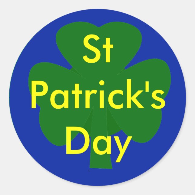 St Patrick's Day UCreate Templates Classic Round Sticker (Front)