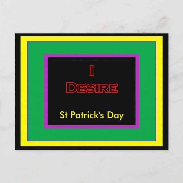 St Patrick's Day UCreate Templates Postcard (Front)