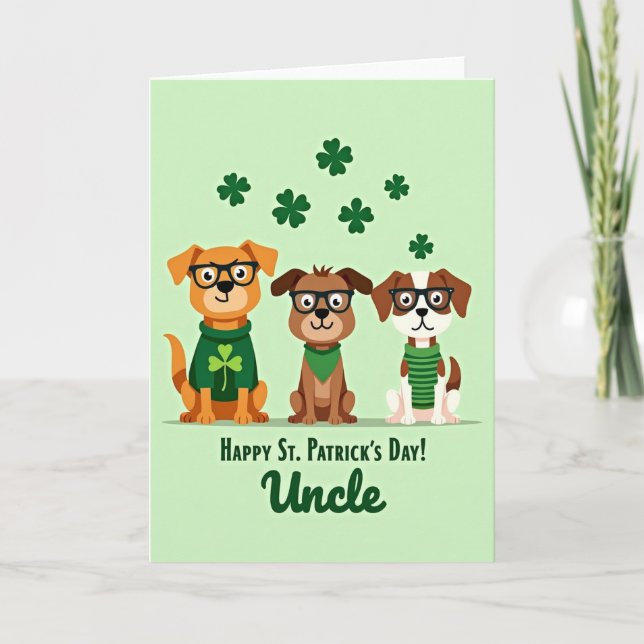 St Patricks Day Uncle Dogs Card (Front)