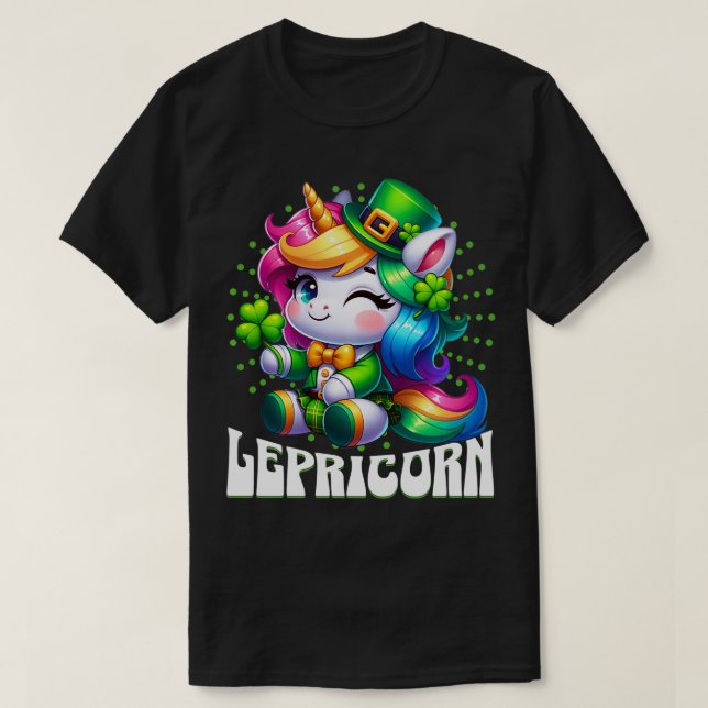St Patricks Day Unicorn Cute Saint Pattys Girls Le T-Shirt (Design Front)