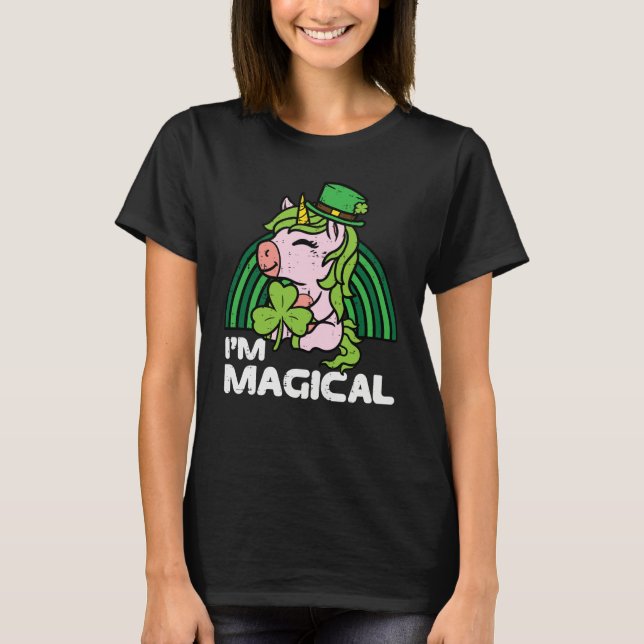 St Patricks Day Unicorn Im Magical Irish Girls Kid T-Shirt (Front)