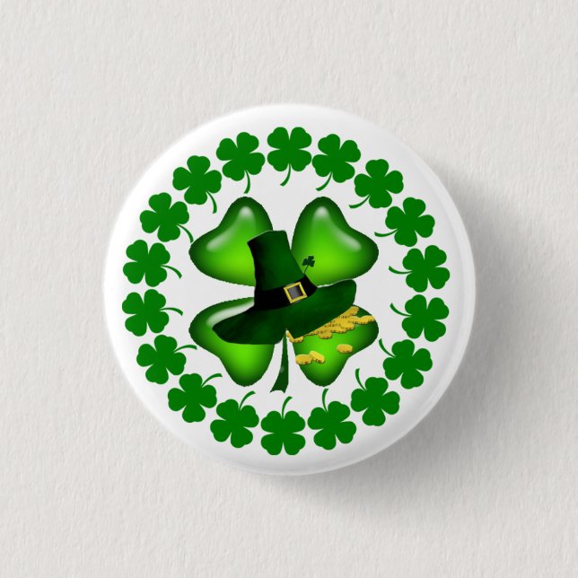 St. Patrick's Day Unique Gift Button (Front)