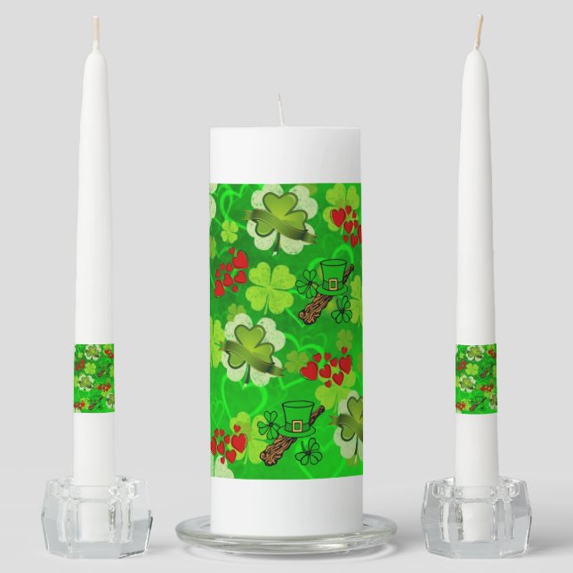 St. Patrick's Day Unity Candle Set (Front)