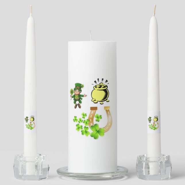 St. Patrick's Day Unity Candle Set (Front)