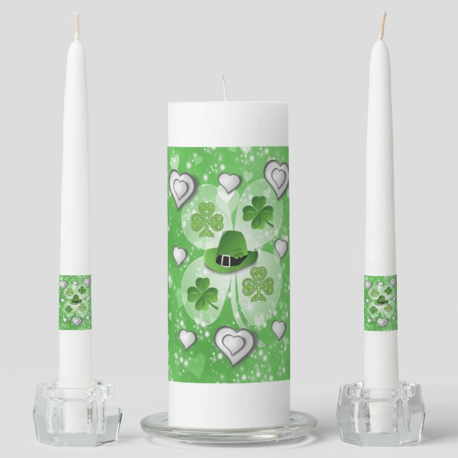 St. Patrick's Day Unity Candle Set (Front)