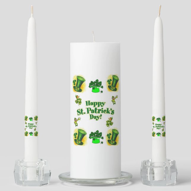 St. Patrick's Day Unity Candle Set (Front)
