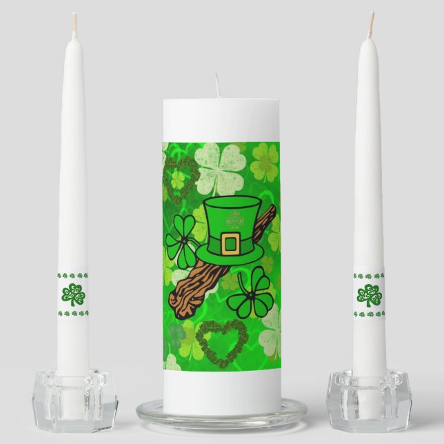 St. Patrick's Day Unity Candle Set (Front)