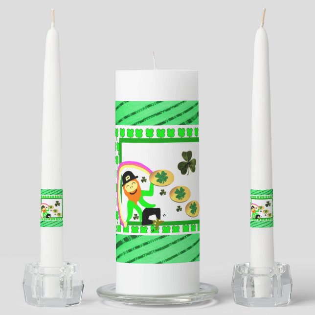 St. Patrick's Day Unity Candle Set (Front)