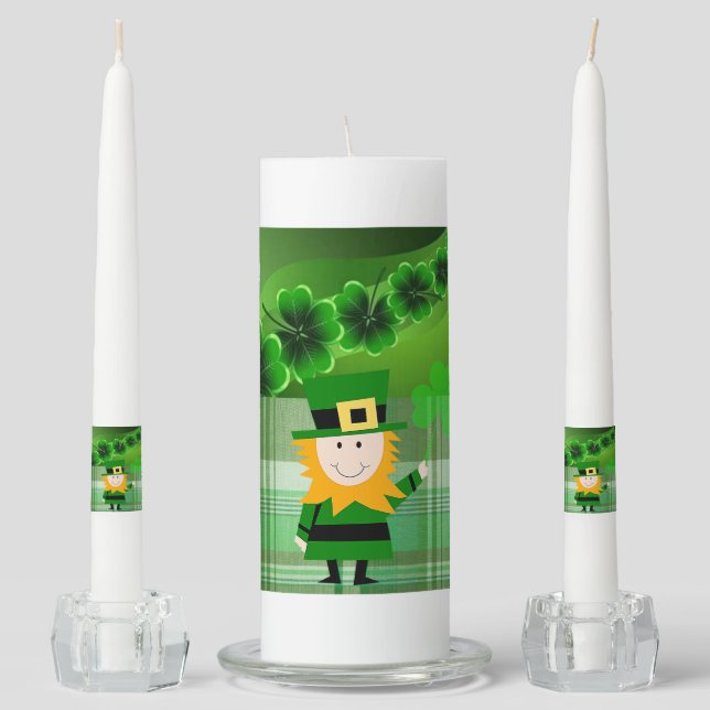 St. Patrick's Day Unity Candle Set (Front)