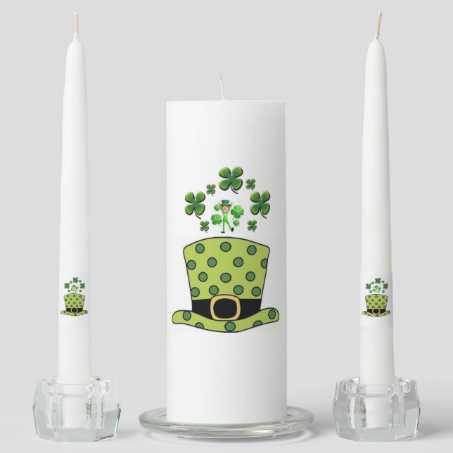 St. Patrick's Day Unity Candle Set (Front)