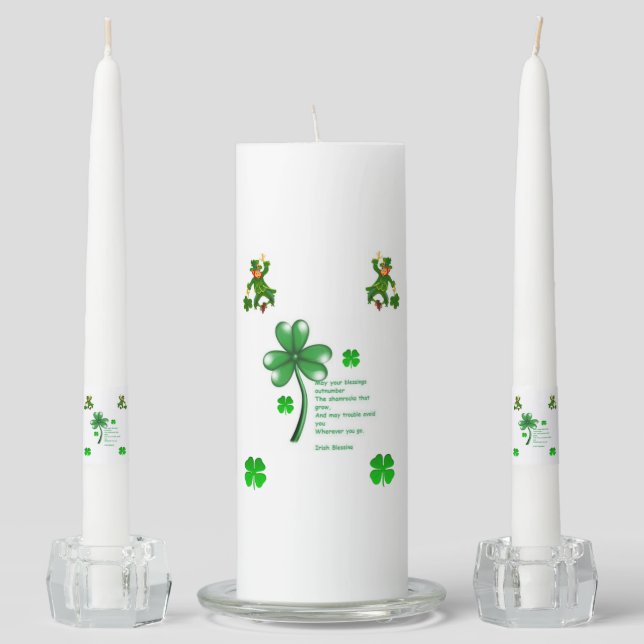 St. Patrick's Day Unity Candle Set (Front)