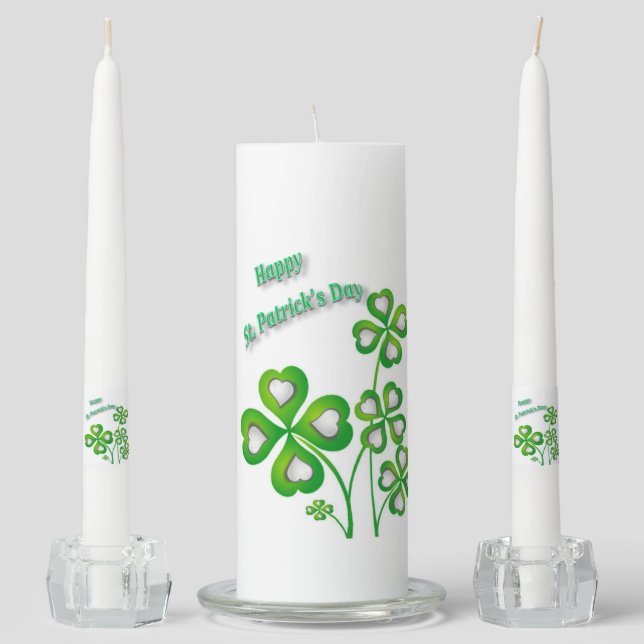 St. Patrick's Day Unity Candle Set (Front)