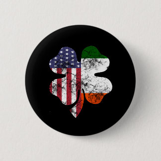 ST Patrick's day US and ireland Flag Button