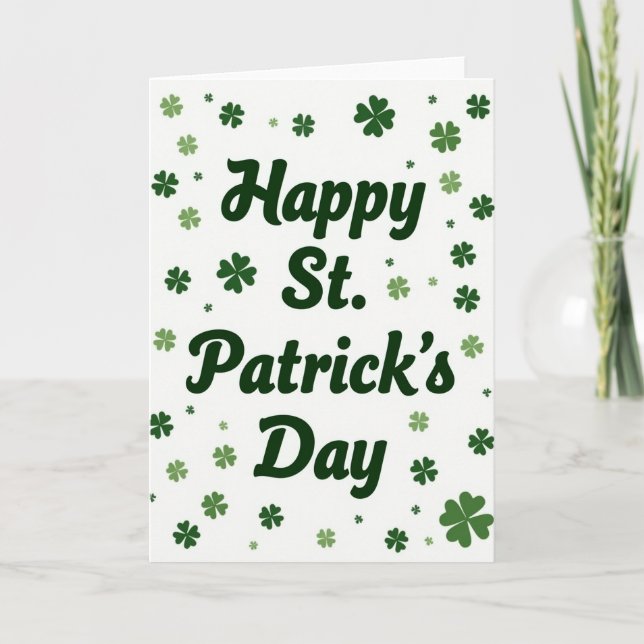 St Patricks Day Vector Art Card (Front)