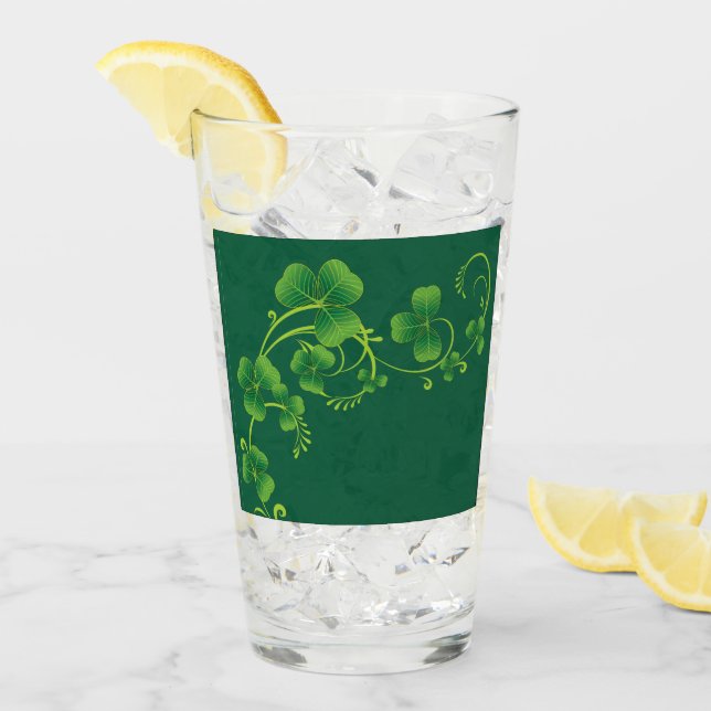 St. Patricks Day Vine & Clover Glass (Front Ice)