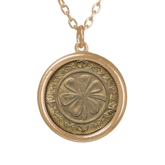 St. Patrick's Day Vintage Gold Coin Plated Necklace