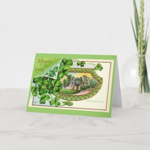 St Patricks Day Vintage Ireland Castle Card