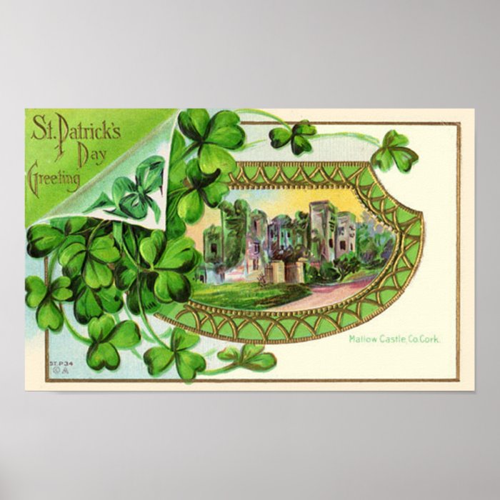 St. Patrick's Day Vintage Ireland Castle Poster