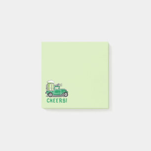 St Patrick's Day Vintage Truck Green Beer 3x3 Post-it Notes