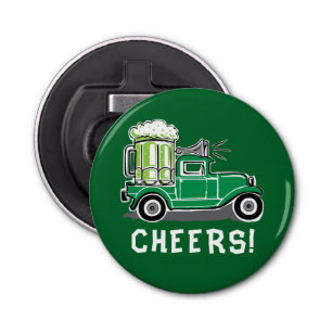 St Patrick's Day Vintage Truck Green Beer Bottle Opener