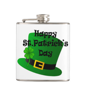 St. Patricks Day Vinyl Wrapped Flask