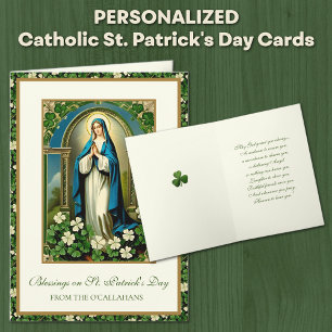 St. Patrick's Day Virgin Mary Shamrocks Card