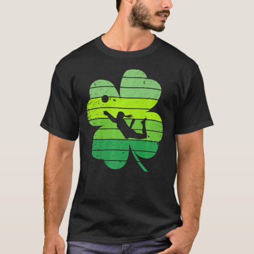St Patricks Day Volleyball Player Vintage Lucky S T_Shirt