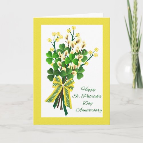 St Patricks Day Wedding Anniversary Shamrocks Card