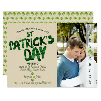 St Patrick's Day WEDDING Invitation - ADD PHOTO