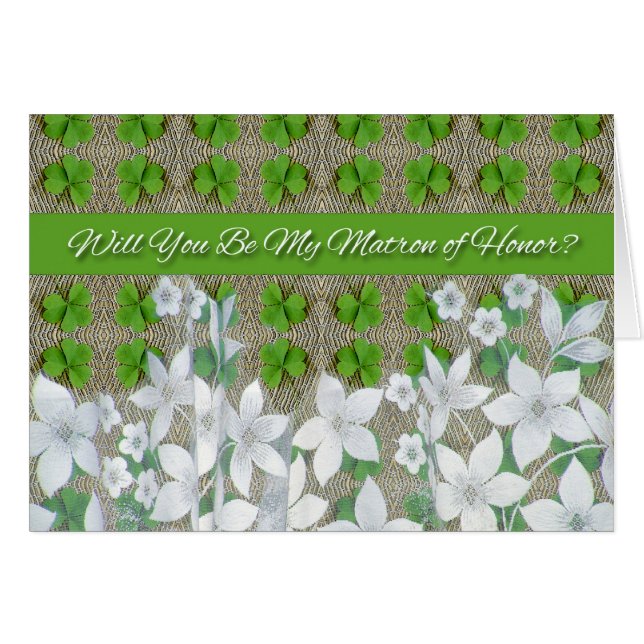 St. Patrick's Day Wedding, Matron of Honor Invite (Front Horizontal)