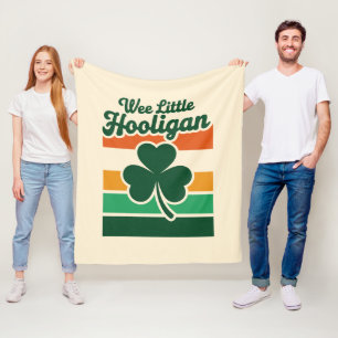 St Patricks Day Wee Little Hooligan Funny Fleece Blanket
