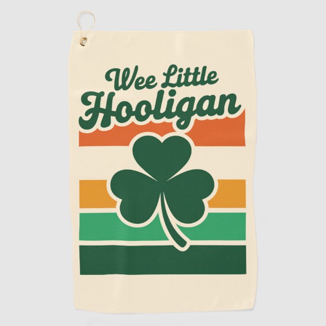 St Patricks Day Wee Little Hooligan Funny  Golf Towel (Front)