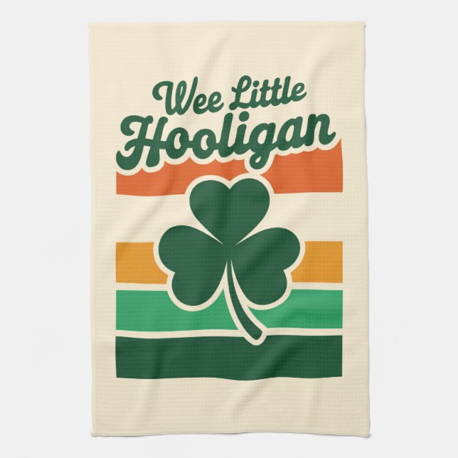 St Patricks Day Wee Little Hooligan Funny  Kitchen Towel (Vertical)