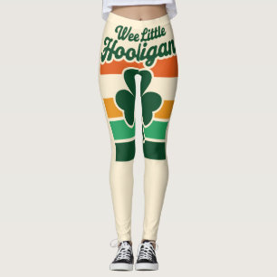 St Patricks Day Wee Little Hooligan Funny  Leggings