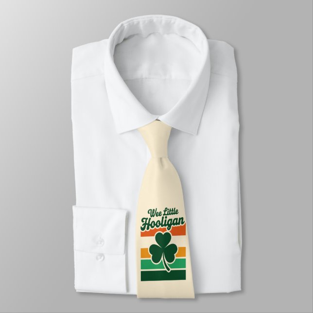 St Patricks Day Wee Little Hooligan Funny  Neck Tie (Tied)
