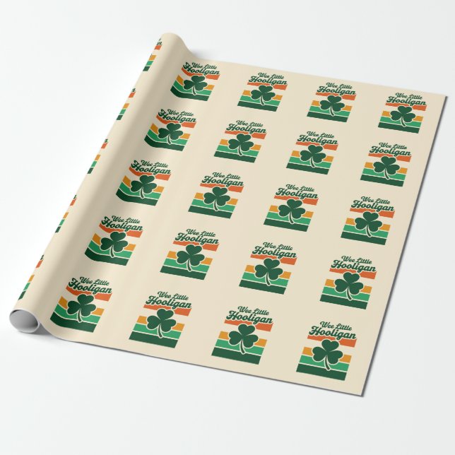 St Patricks Day Wee Little Hooligan Funny  Wrapping Paper (Unrolled)