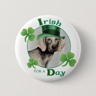 St. Patrick's Day Weimaraner Button
