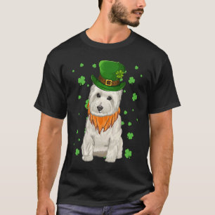 St Patricks Day West Highland White Terrier Shamro T-Shirt