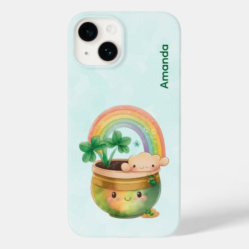 St Patricks Day Whimsical Rainbow  Clover Case_Mate iPhone 14 Case