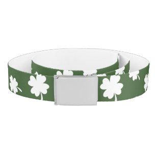 St. Patrick's Day White Shamrock Belt
