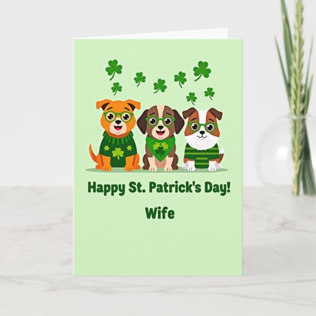St Patricks Day Wife Card (Front)