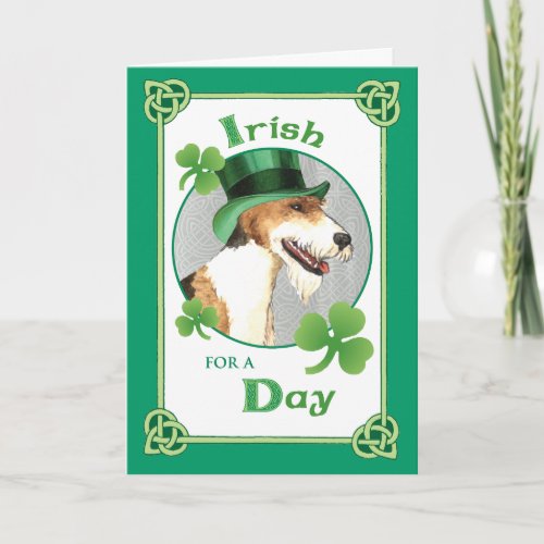 St Patricks Day Wire Fox Terrier Card