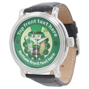 St. Patrick's Day with a Lucky One-Eyed Cat Watch