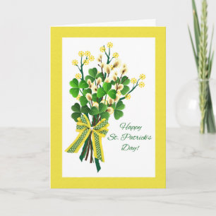St. Patrick's Day with Shamrock and Spring Bouquet Card