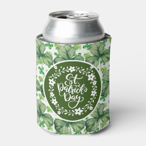 St Patricks Day with shamrock Can Cooler