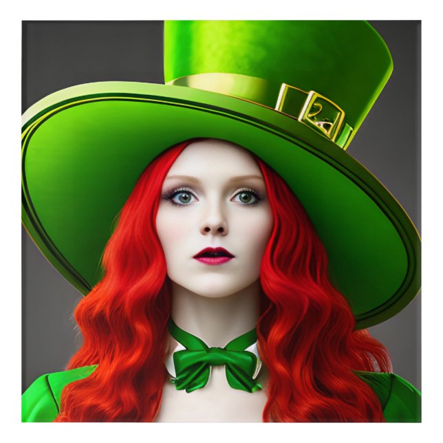St. Patricks Day Woman Acrylic Print (Front)
