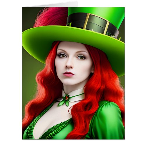 St Patricks Day Woman in Green Tophat