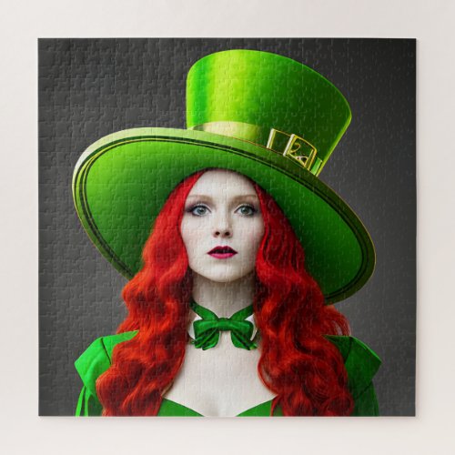 St Patricks Day Woman Jigsaw Puzzle