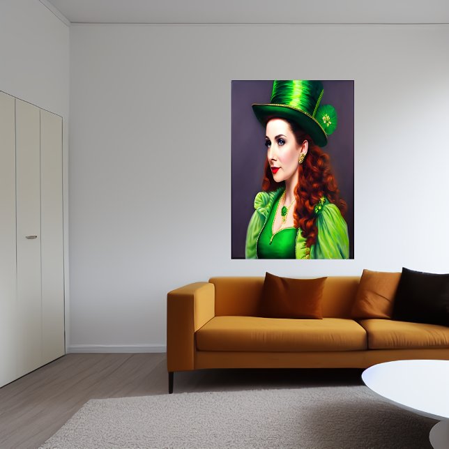St. Patrick's Day women red hair | AI Art  Poster (Creator Uploaded)