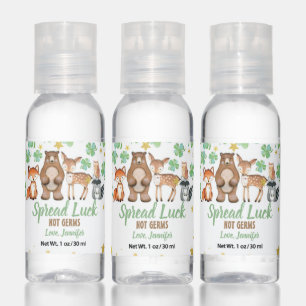 St Patrick's Day Woodland Animals Baby Shower Hand Sanitizer